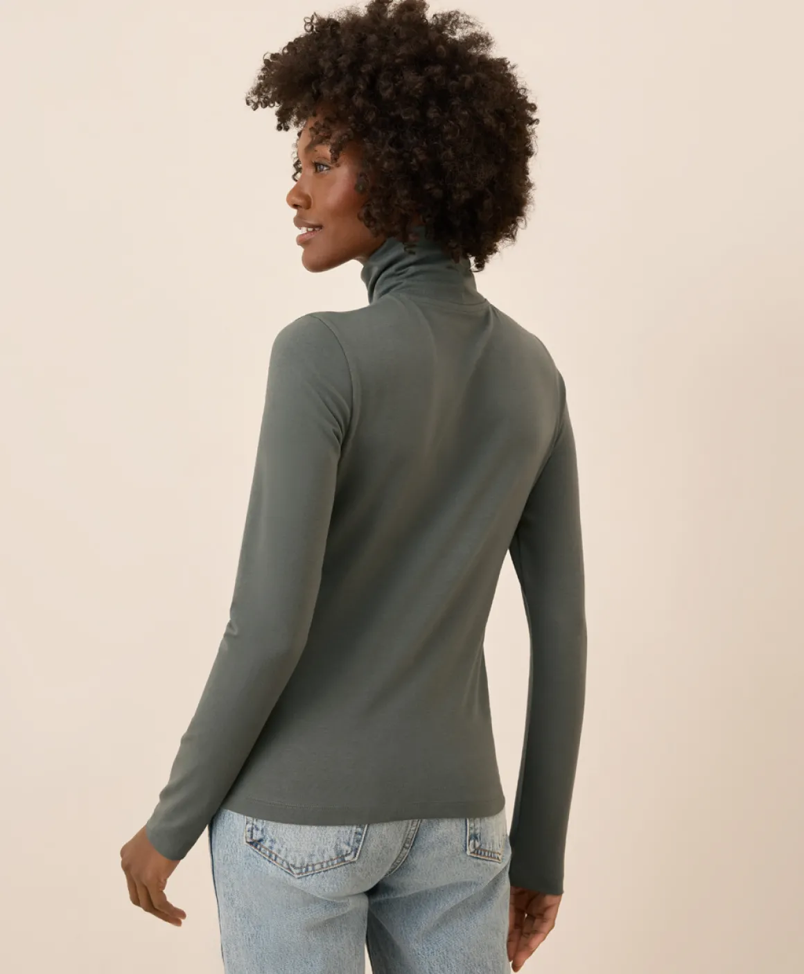 Organic Luxe Stretch Jersey Slim Turtleneck