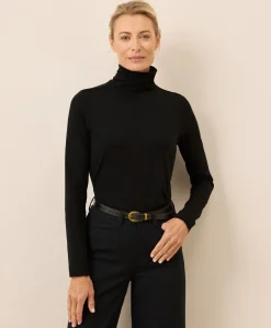 Organic Luxe Stretch Jersey Slim Turtleneck