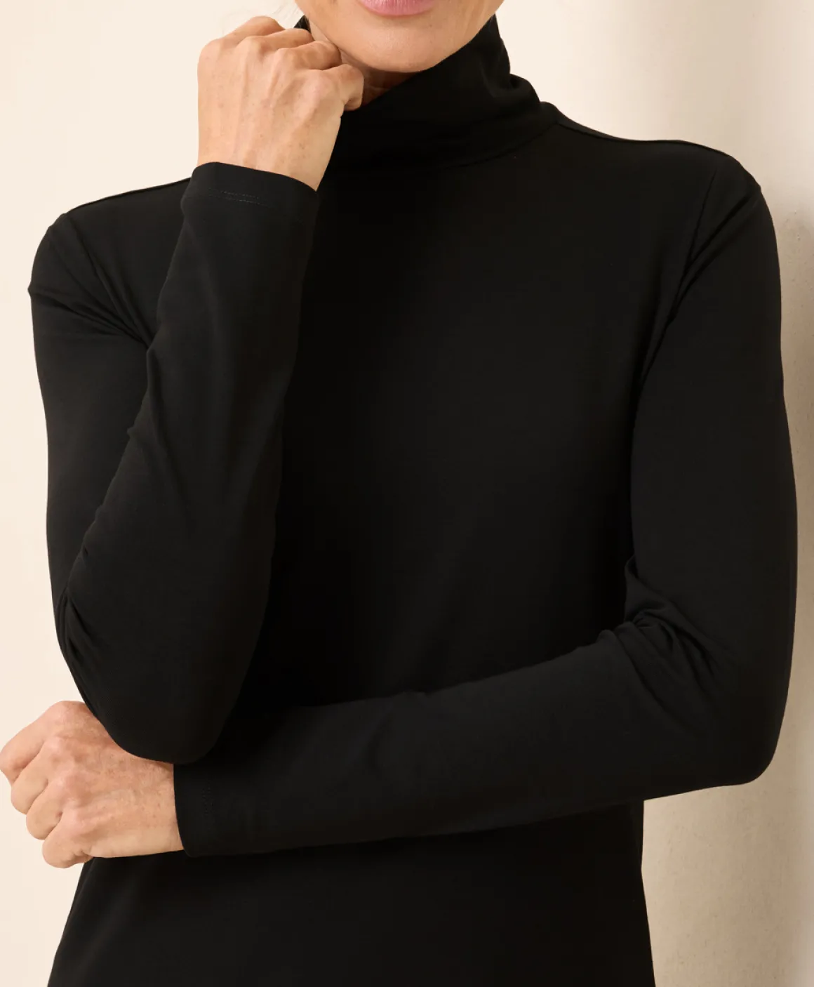 Organic Luxe Stretch Jersey Slim Turtleneck