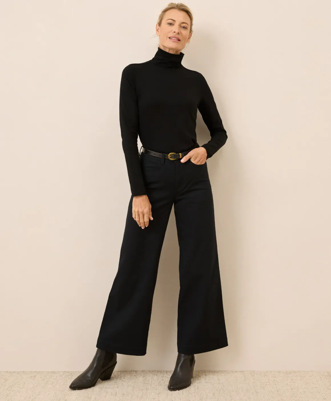 Organic Luxe Stretch Jersey Slim Turtleneck