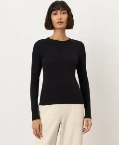 Organic Perfect Rib Crewneck Long Sleeve Tee