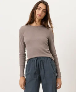 Organic Perfect Rib Crewneck Long Sleeve Tee