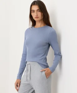 Organic Perfect Rib Crewneck Long Sleeve Tee