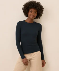 Organic Perfect Rib Crewneck Long Sleeve Tee