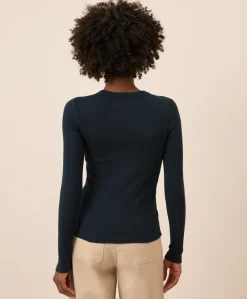 Organic Perfect Rib Crewneck Long Sleeve Tee