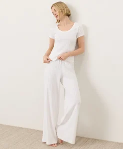 Organic Pointelle Wide Leg Pant