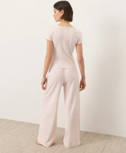 Organic Pointelle Wide Leg Pant