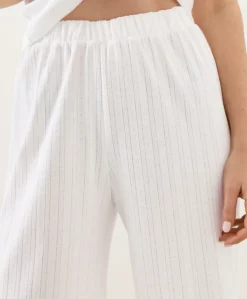Organic Pointelle Wide Leg Pant
