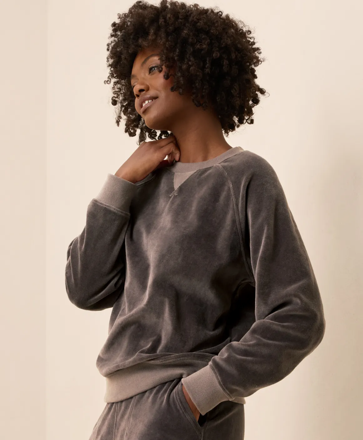 Organic Pure Velour Crew Sweatshirt