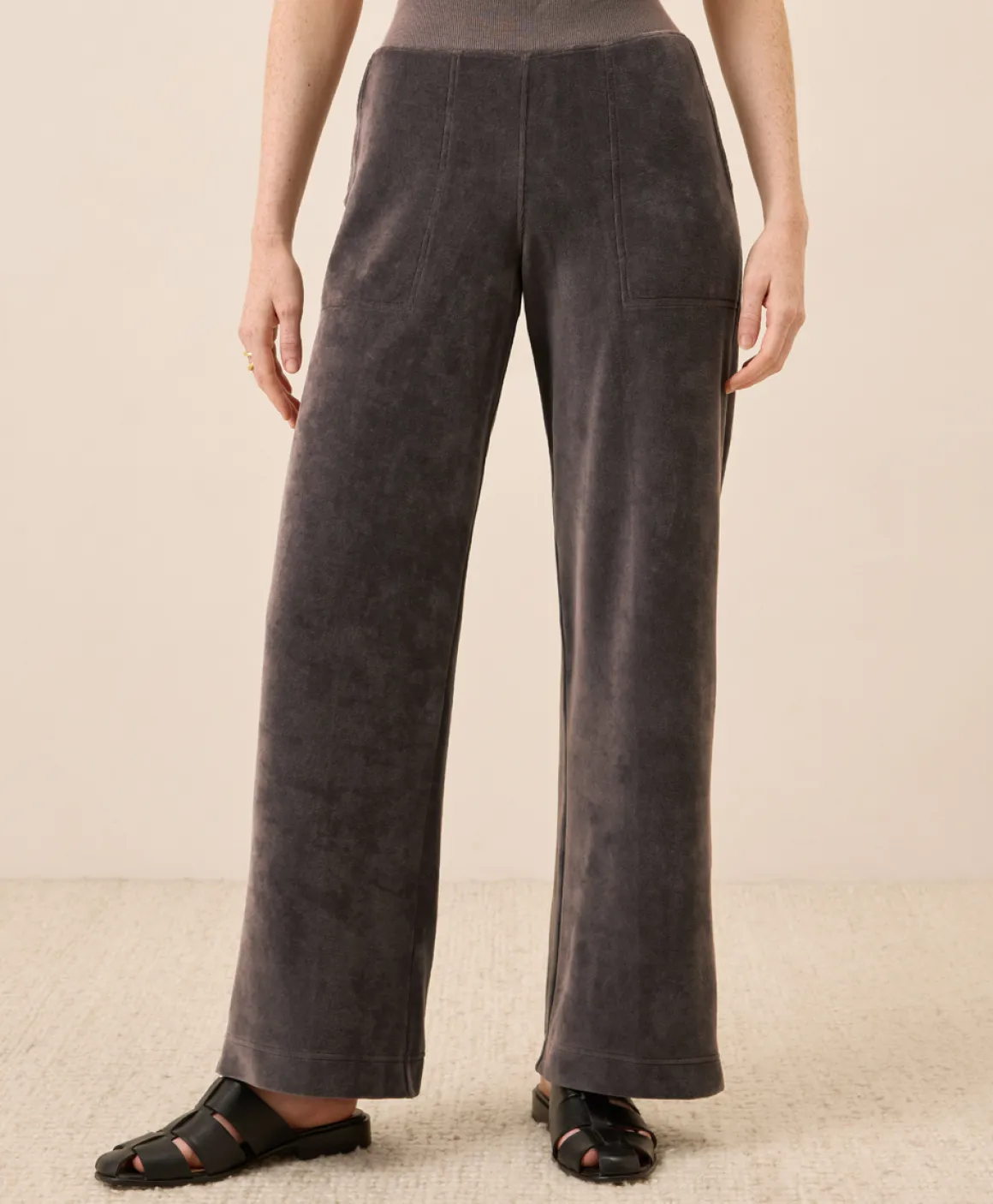 Organic Pure Velour Wide Leg Pant