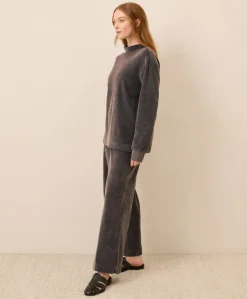 Organic Pure Velour Wide Leg Pant