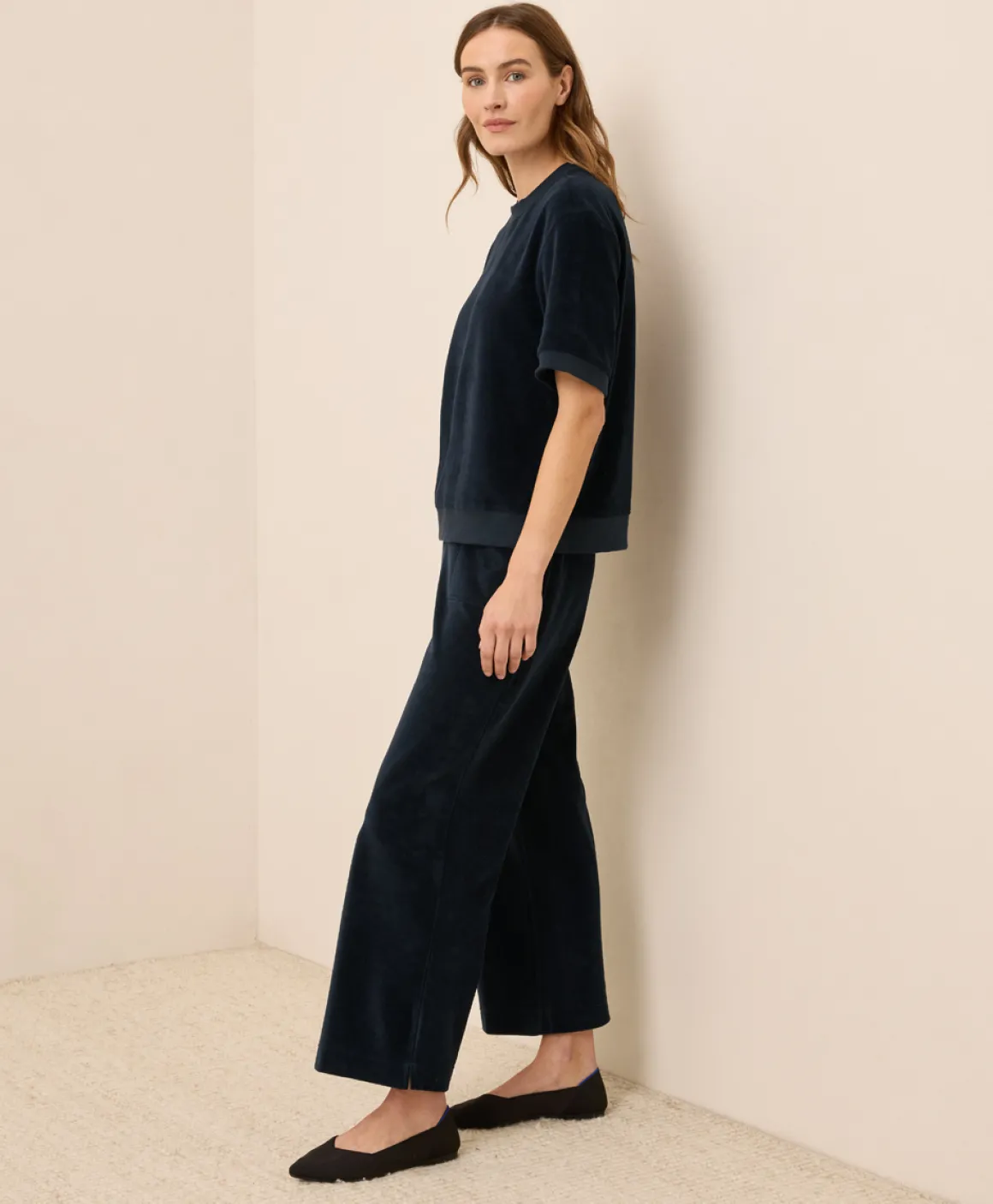 Organic Pure Velour Wide Leg Pant