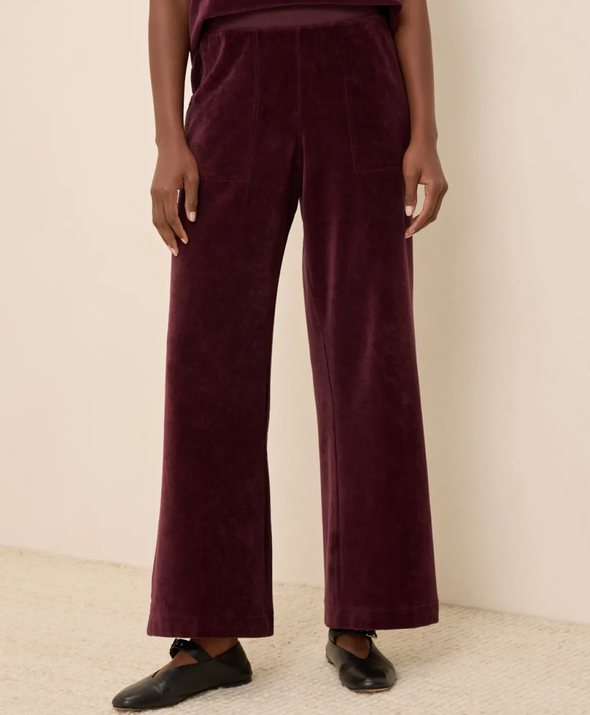 Organic Pure Velour Wide Leg Pant