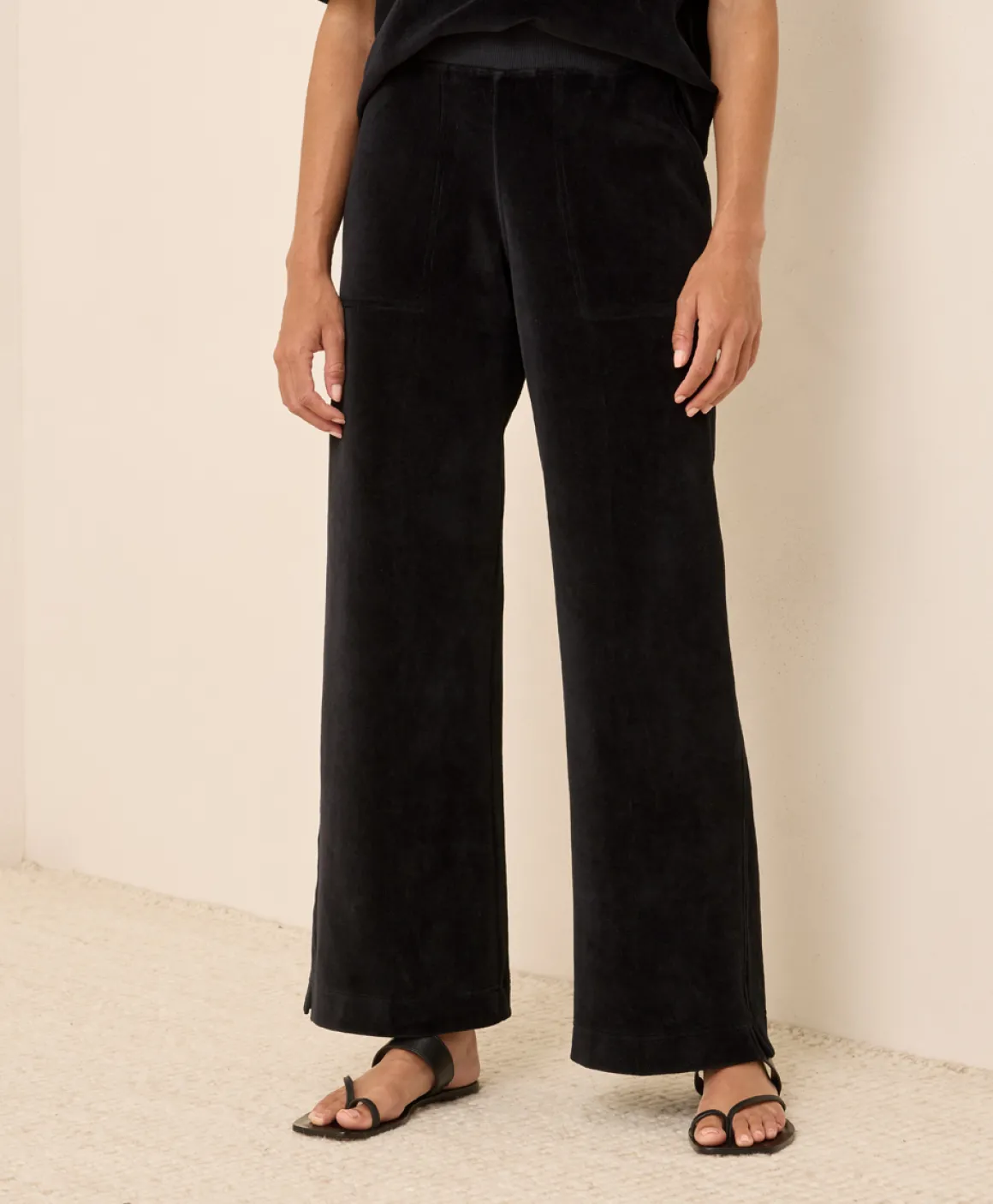 Organic Pure Velour Wide Leg Pant