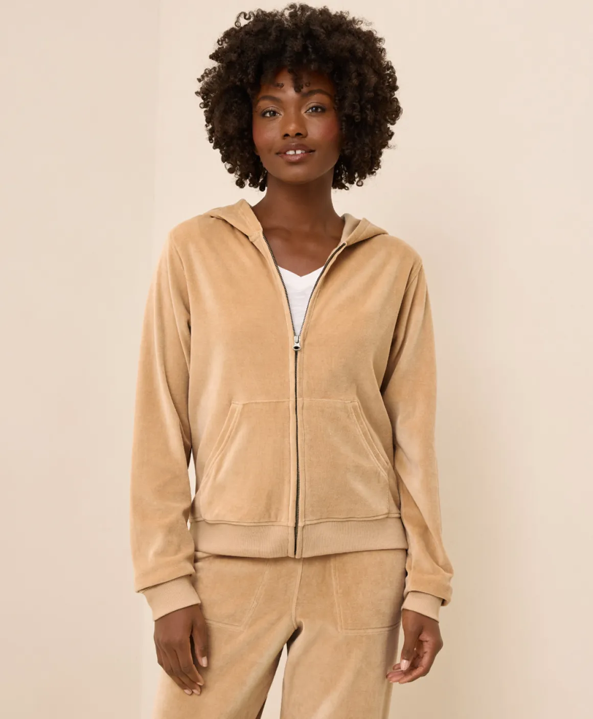Organic Pure Velour Zip Hoodie