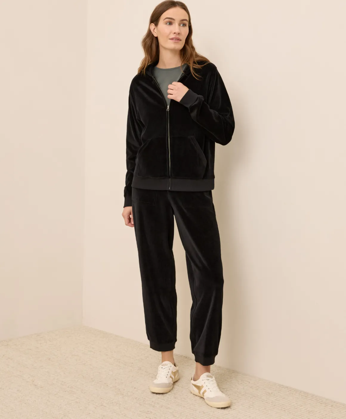 Organic Pure Velour Zip Hoodie