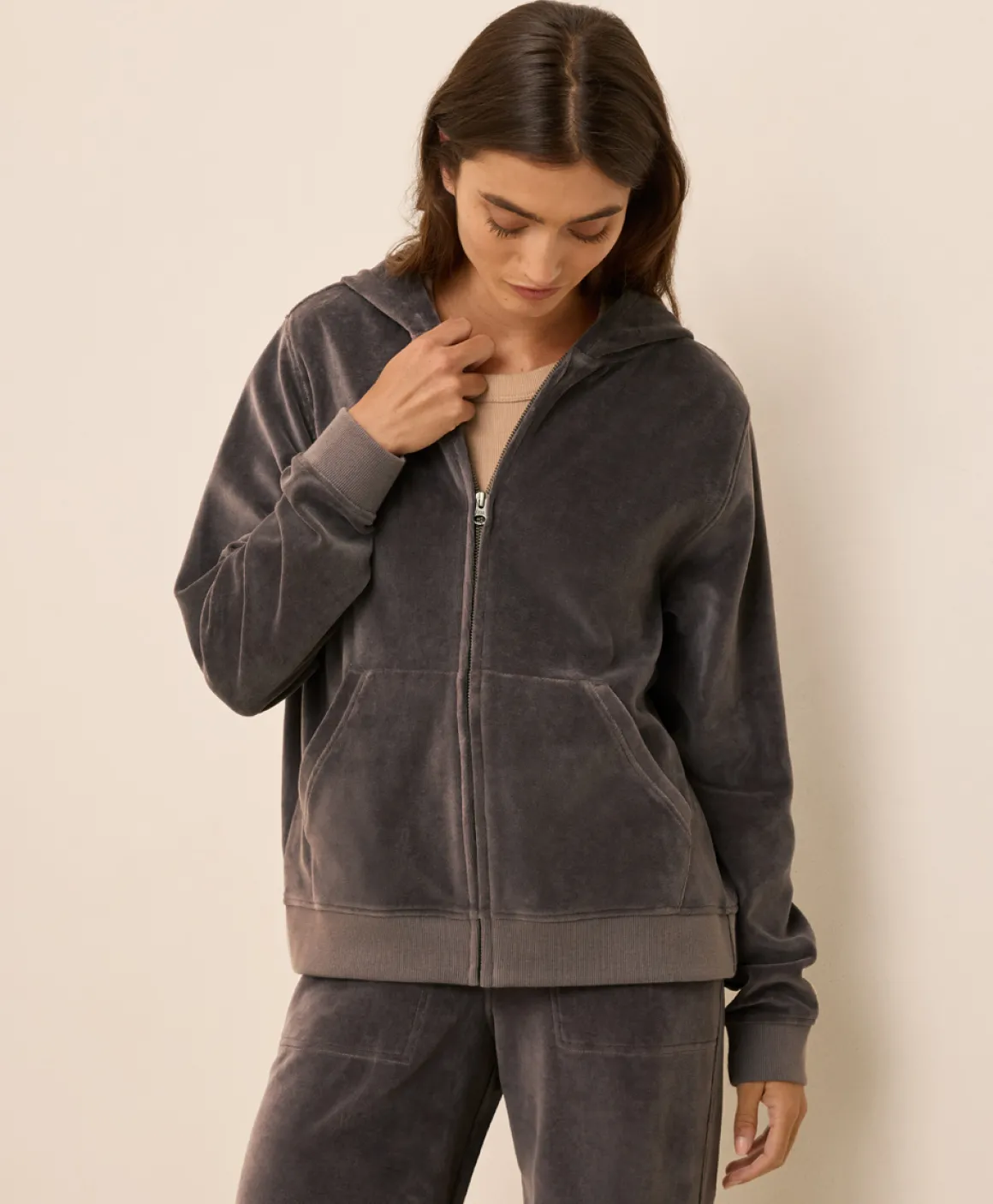Organic Pure Velour Zip Hoodie