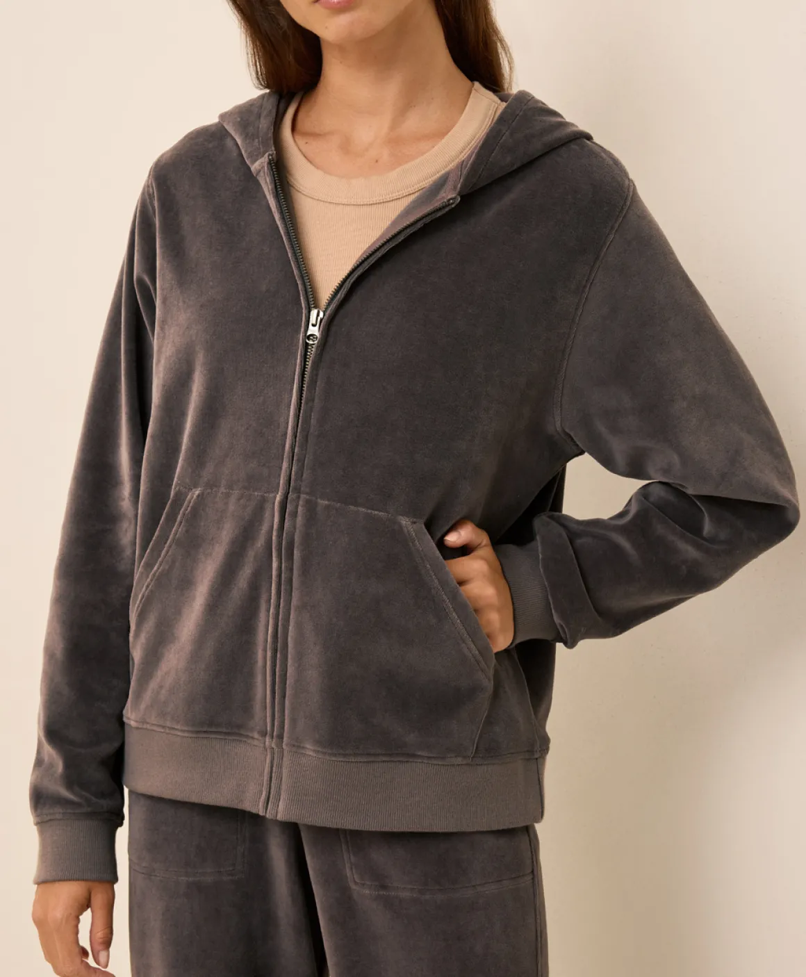 Organic Pure Velour Zip Hoodie