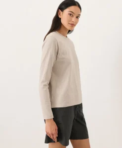 Organic Soft-Slub Essential Crewneck Long Sleeve Tee