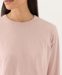 Organic Soft-Slub Essential Crewneck Long Sleeve Tee