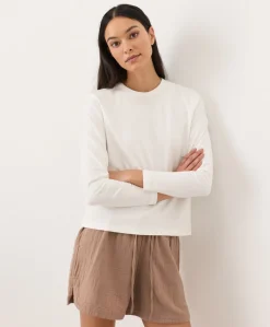 Organic Soft-Slub Essential Crewneck Long Sleeve Tee