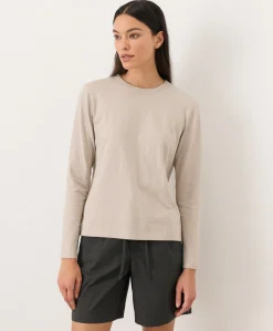 Organic Soft-Slub Essential Crewneck Long Sleeve Tee