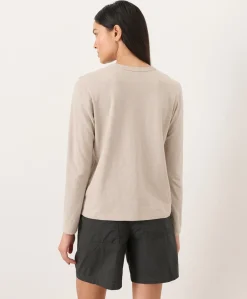 Organic Soft-Slub Essential Crewneck Long Sleeve Tee
