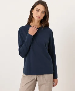 Organic Soft-Slub Essential Crewneck Long Sleeve Tee
