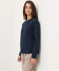 Organic Soft-Slub Essential Crewneck Long Sleeve Tee