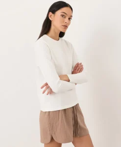 Organic Soft-Slub Essential Crewneck Long Sleeve Tee