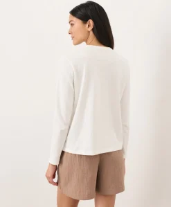 Organic Soft-Slub Essential Crewneck Long Sleeve Tee