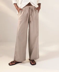 Organic Stretch Poplin Wide Leg Pant