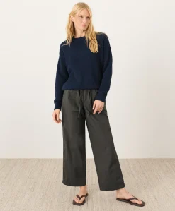 Organic Stretch Poplin Wide Leg Pant