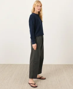 Organic Stretch Poplin Wide Leg Pant