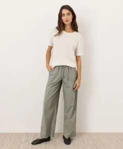 Organic Stretch Poplin Wide Leg Pant