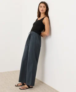Organic Stretch Poplin Wide Leg Pant