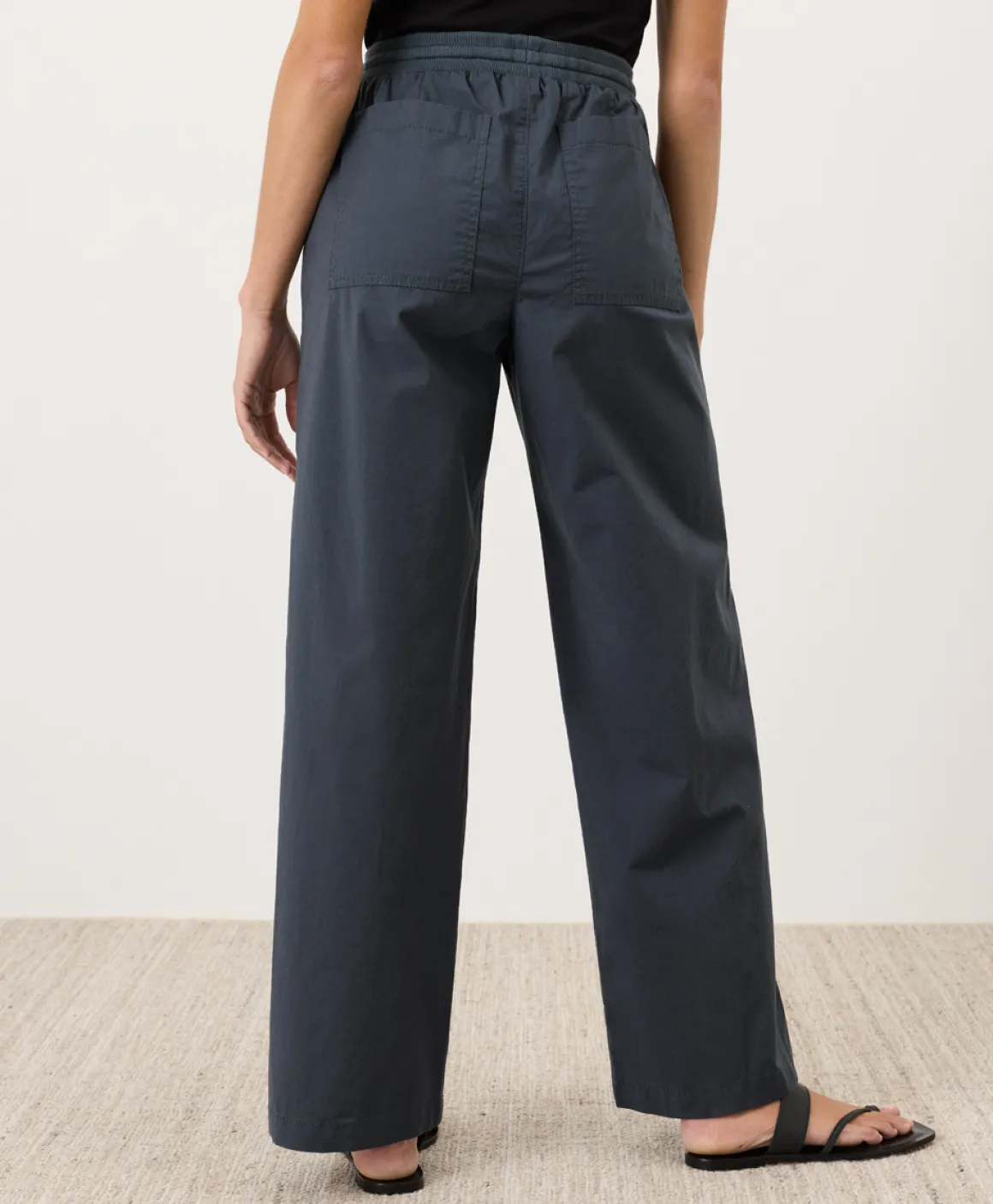 Organic Stretch Poplin Wide Leg Pant