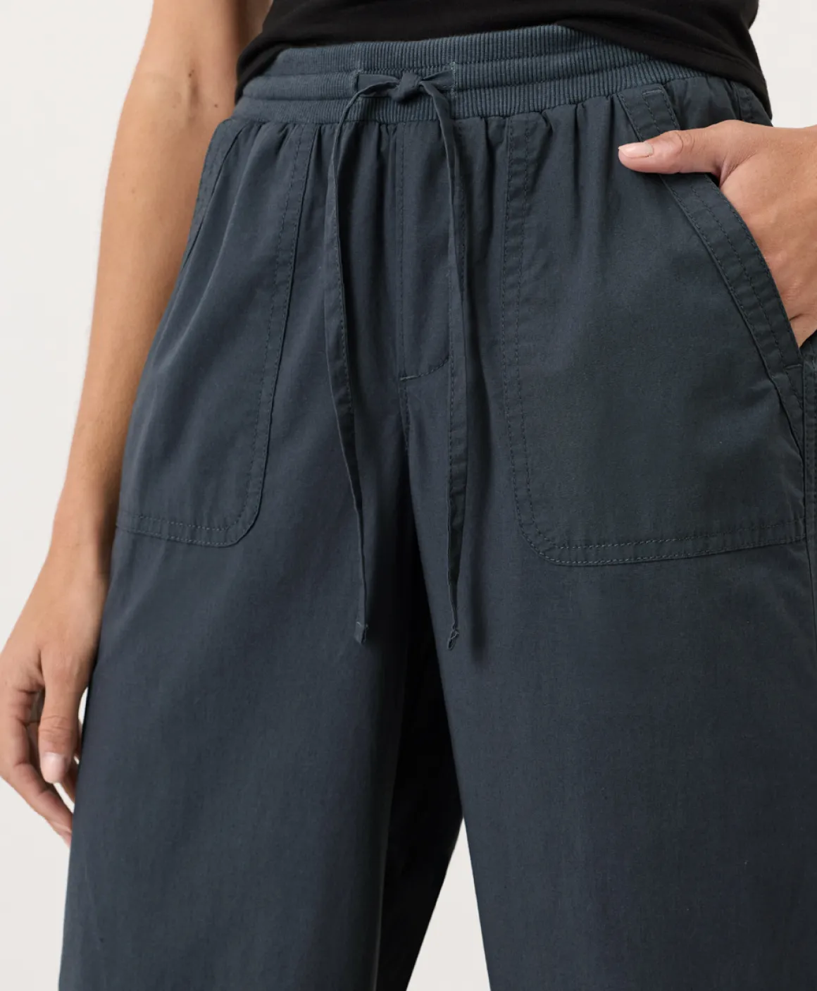 Organic Stretch Poplin Wide Leg Pant