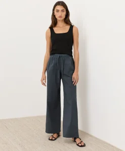 Organic Stretch Poplin Wide Leg Pant