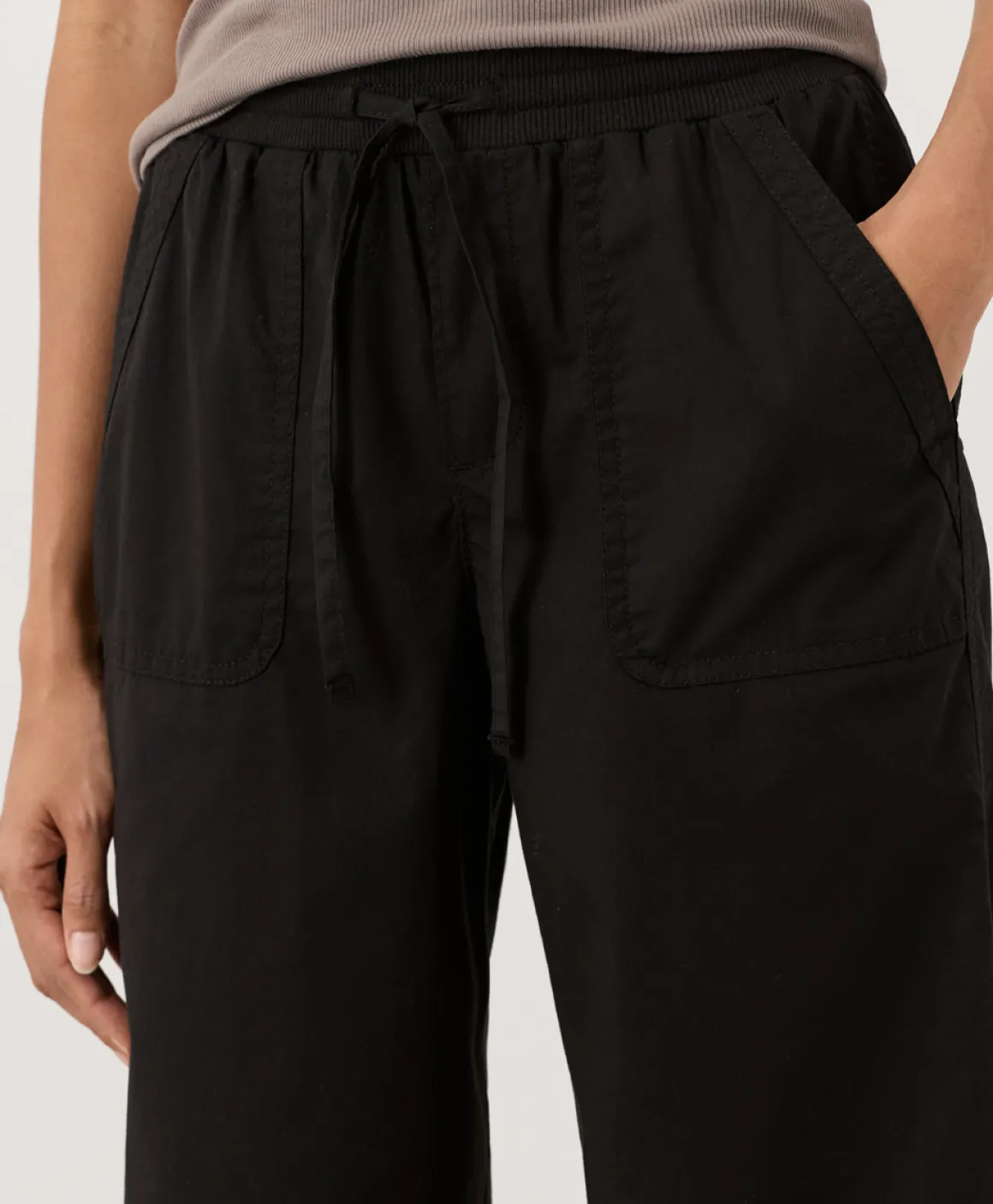 Organic Stretch Poplin Wide Leg Pant