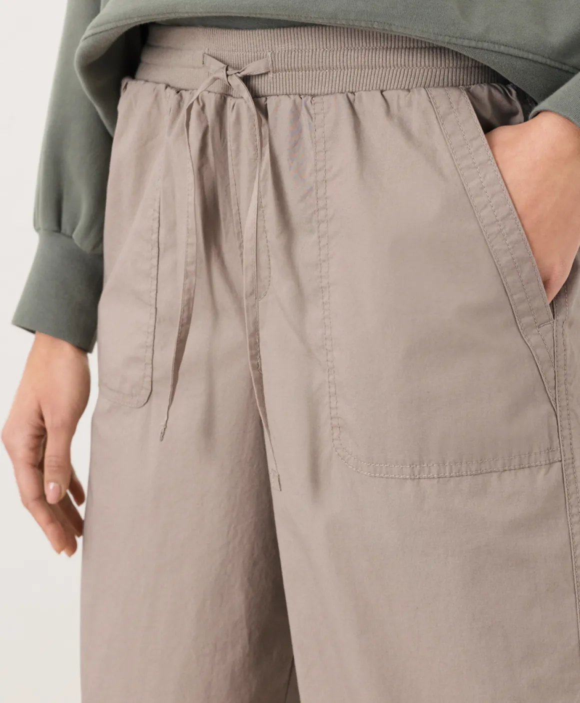 Organic Stretch Poplin Wide Leg Pant