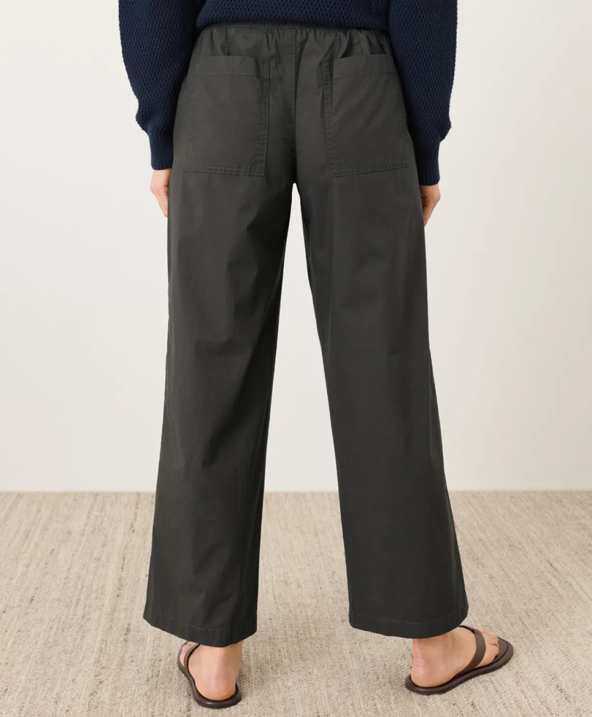 Organic Stretch Poplin Wide Leg Pant