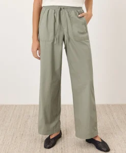 Organic Stretch Poplin Wide Leg Pant