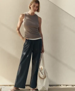 Organic Stretch Poplin Wide Leg Pant