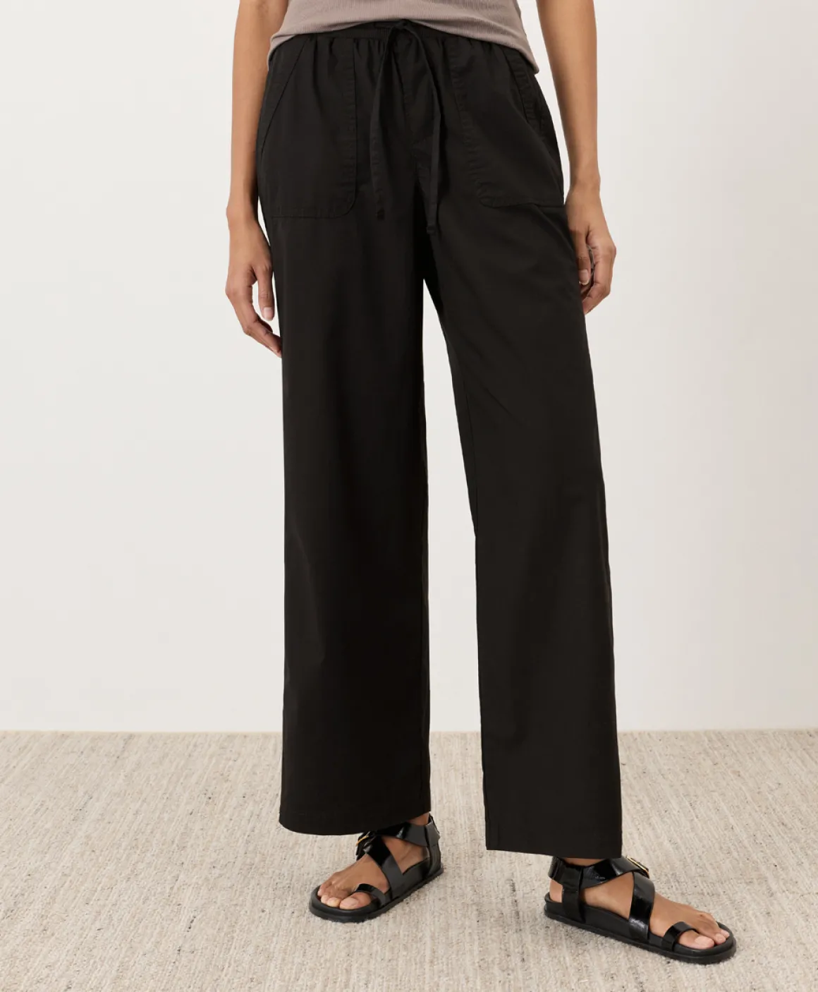 Organic Stretch Poplin Wide Leg Pant