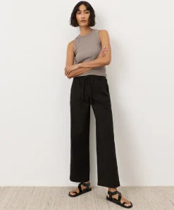 Organic Stretch Poplin Wide Leg Pant