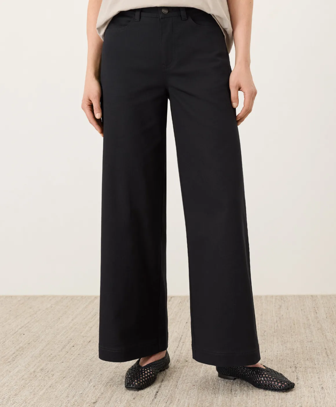 Organic Stretch Twill Wide Leg Pant