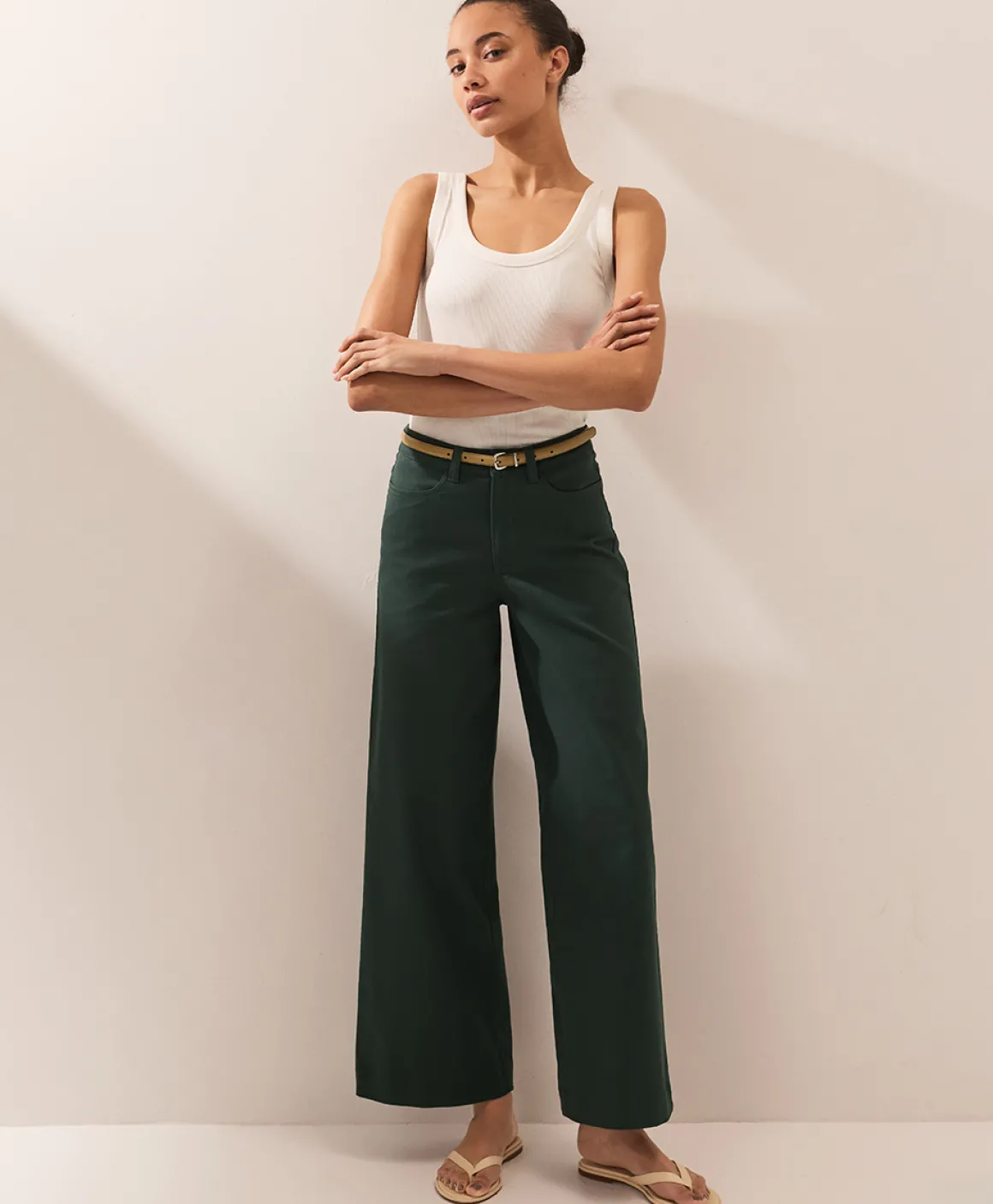 Organic Stretch Twill Wide Leg Pant