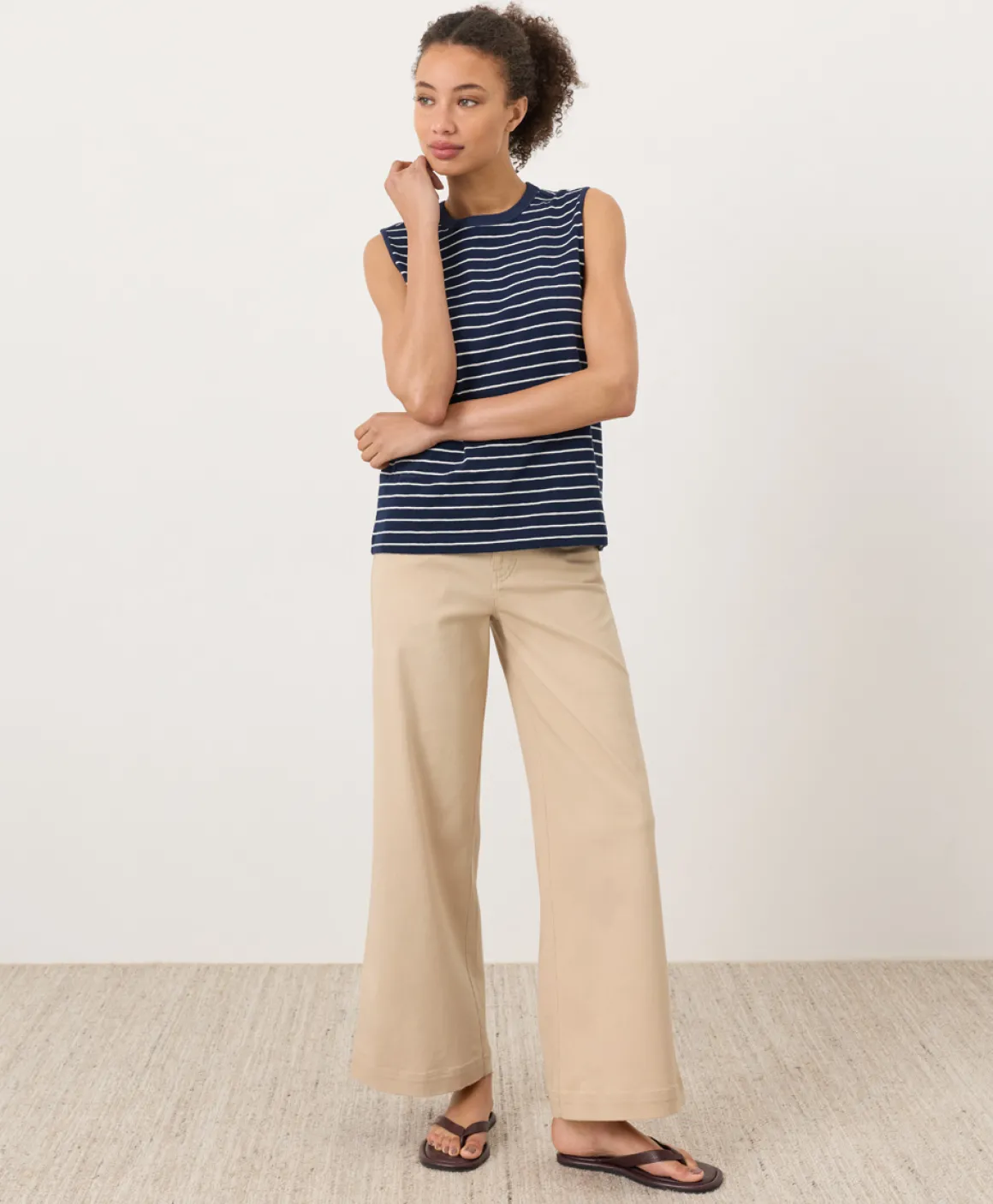 Organic Stretch Twill Wide Leg Pant