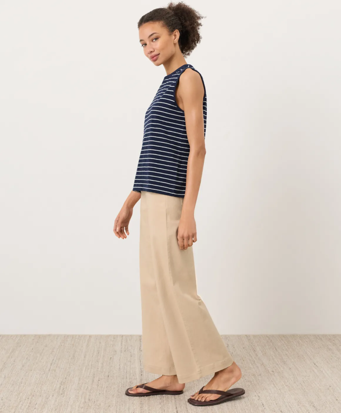 Organic Stretch Twill Wide Leg Pant